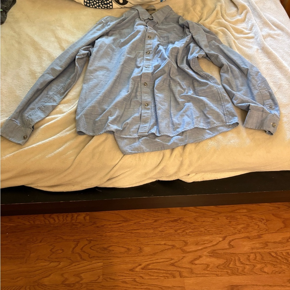 Eddie Bauer Light Blue Casual Button-Down Shirt